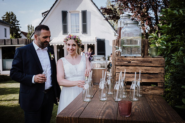 Cheers! 50x engraved glass straws - gift for wedding guests