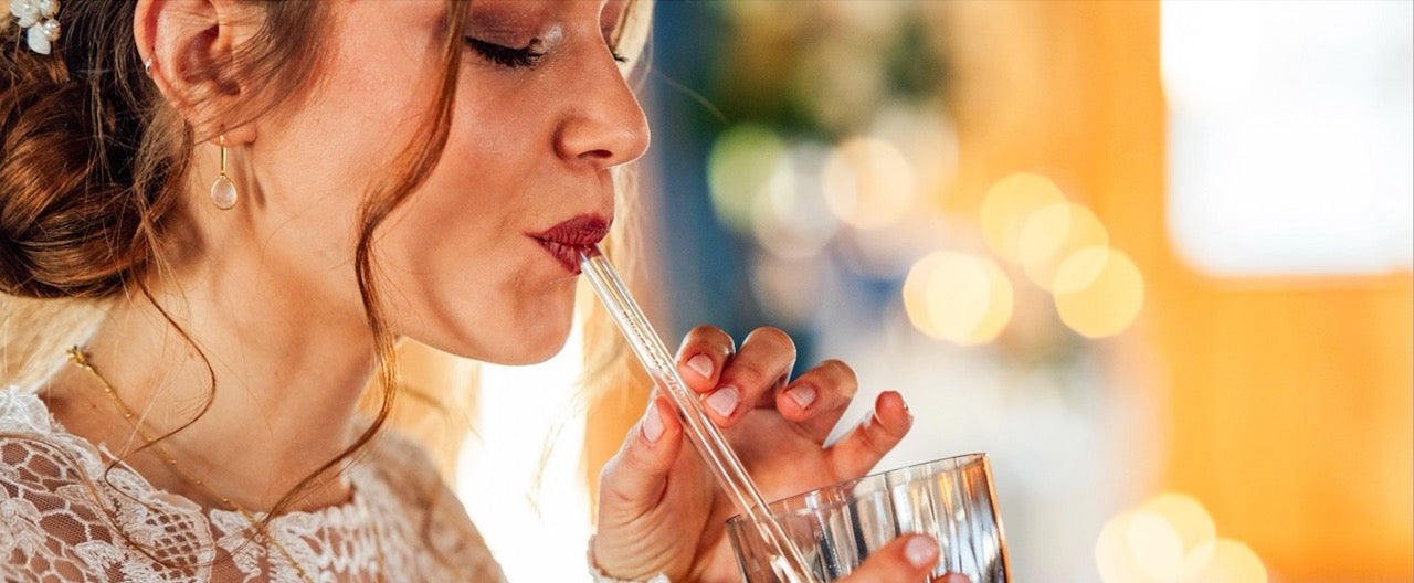 Wedding-Straws personalisierte Gastgeschenke Hochzeit Hochzeitsgastgeschenke Glasstrohhalme