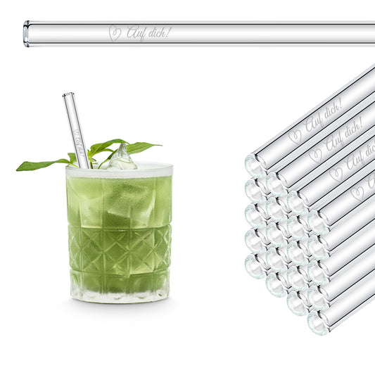 On you! Engraved glass straws - saying guest gift for wedding guests