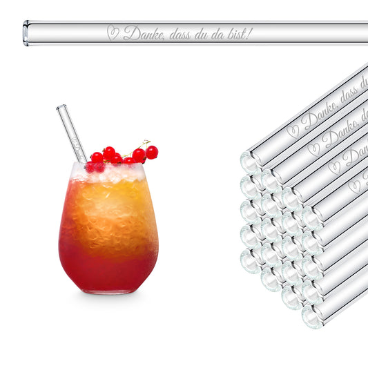 Thank you for being there! Engraved glass straws - wedding favors